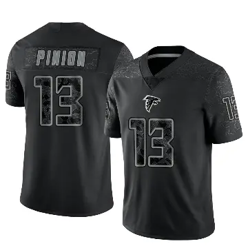 ＃13 Men's Bradley Pinion Black Limited Atlanta Falcons Reflective Jersey