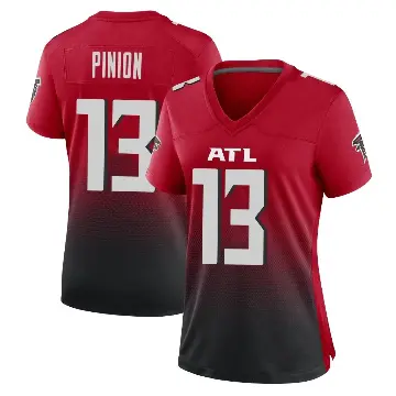 ＃13 Women's Bradley Pinion Red Game Atlanta Falcons 2nd Alternate Jersey