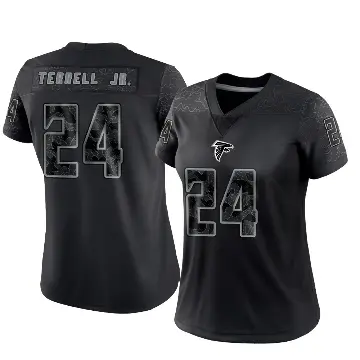 ＃24 Women's A.J. Terrell Jr. Black Limited Atlanta Falcons Reflective Jersey