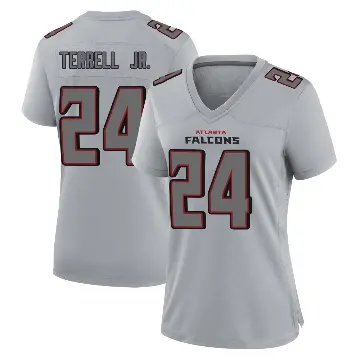 ＃24 Women's A.J. Terrell Jr. Gray Game Atlanta Falcons Atmosphere Fashion Jersey