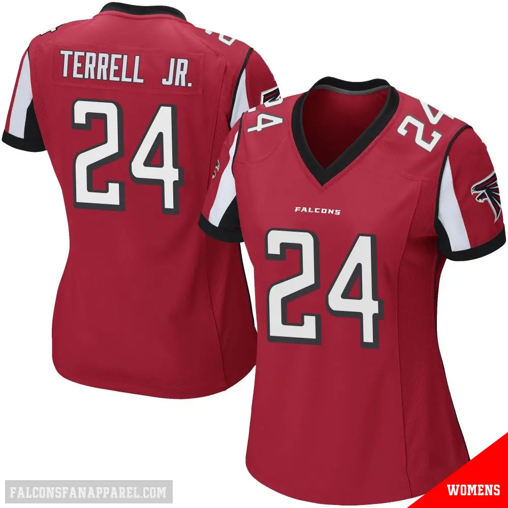 ＃24 Women's A.J. Terrell Jr. Red Game Atlanta Falcons Team Color Jersey