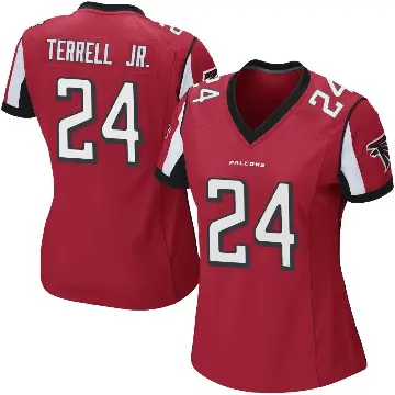 ＃24 Women's A.J. Terrell Jr. Red Game Atlanta Falcons Team Color Jersey