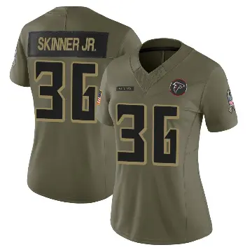 ＃36 Women's Quincy Skinner Jr. Olive Limited Atlanta Falcons 2025 Salute to Service Jersey