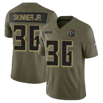 ＃36 Youth Quincy Skinner Jr. Olive Limited Atlanta Falcons 2025 Salute to Service Jersey