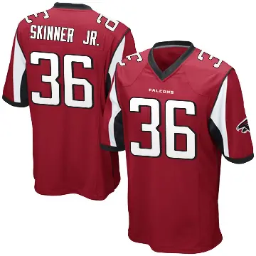 ＃36 Youth Quincy Skinner Jr. Red Game Atlanta Falcons Team Color Jersey