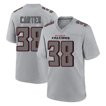 ＃38 Men's Nathan Carter Gray Game Atlanta Falcons Atmosphere Fashion Jersey