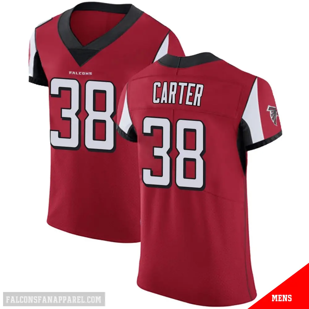 ＃38 Men's Nathan Carter Red Elite Atlanta Falcons Team Color Jersey