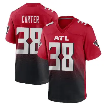 ＃38 Men's Nathan Carter Red Game Atlanta Falcons 2nd Alternate Jersey