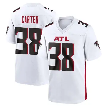 ＃38 Men's Nathan Carter White Game Atlanta Falcons Jersey