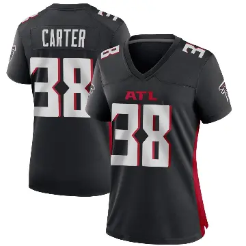＃38 Women's Nathan Carter Black Game Atlanta Falcons Alternate Jersey