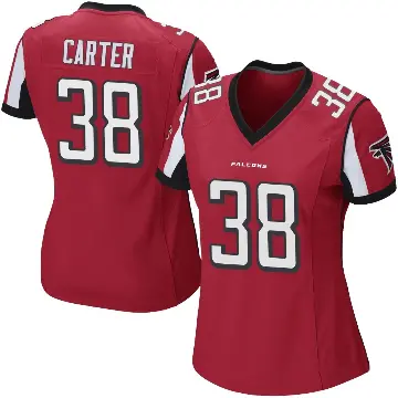 ＃38 Women's Nathan Carter Red Game Atlanta Falcons Team Color Jersey