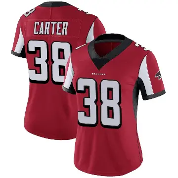 ＃38 Women's Nathan Carter Red Limited Atlanta Falcons Team Color Vapor Untouchable Jersey