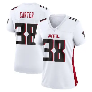 ＃38 Women's Nathan Carter White Game Atlanta Falcons Jersey