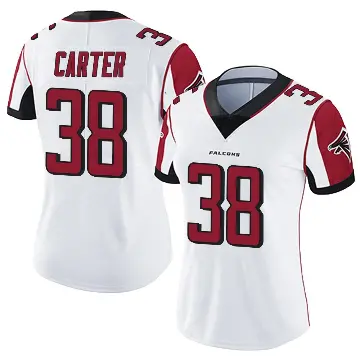 ＃38 Women's Nathan Carter White Limited Atlanta Falcons Vapor Untouchable Jersey