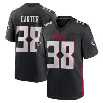 ＃38 Youth Nathan Carter Black Game Atlanta Falcons Alternate Jersey