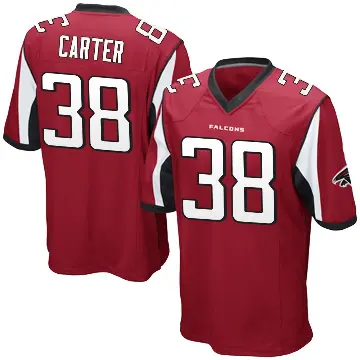 ＃38 Youth Nathan Carter Red Game Atlanta Falcons Team Color Jersey