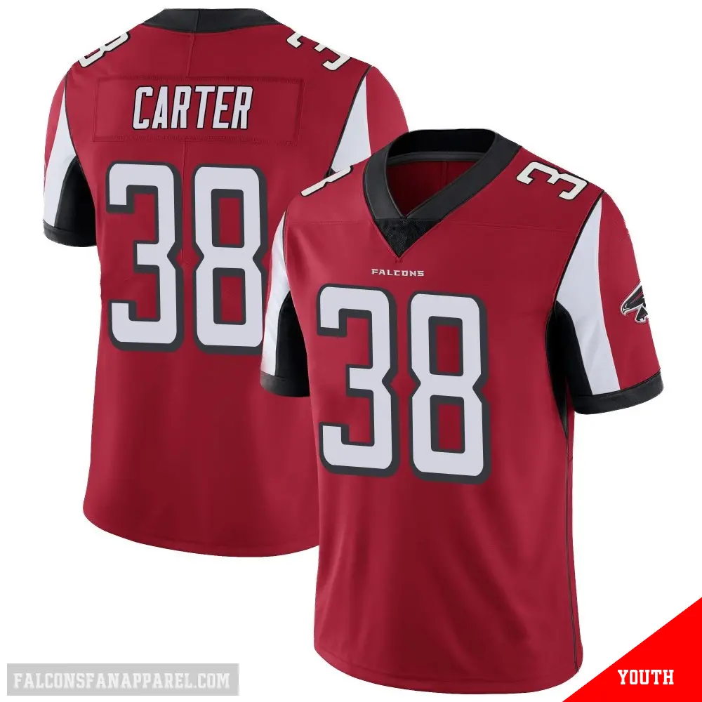＃38 Youth Nathan Carter Red Limited Atlanta Falcons Team Color Vapor Untouchable Jersey