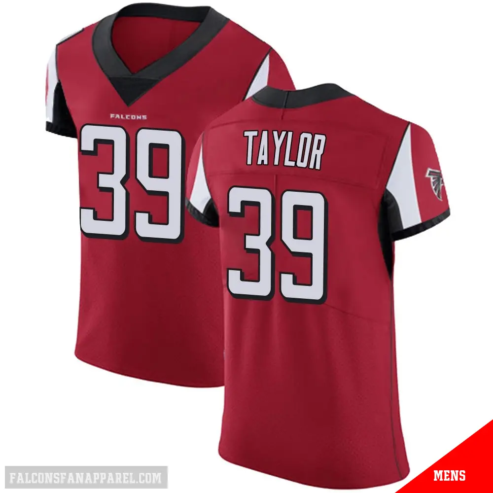 ＃39 Men's Keith Taylor Red Elite Atlanta Falcons Team Color Jersey
