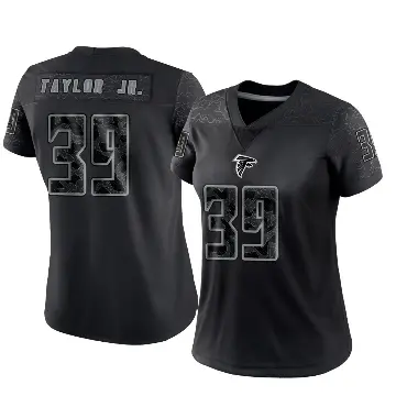 ＃39 Women's Keith Taylor Jr. Black Limited Atlanta Falcons Reflective Jersey
