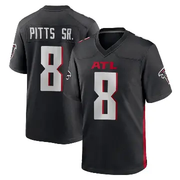 ＃8 Men's Kyle Pitts Sr. Black Game Atlanta Falcons Alternate Jersey
