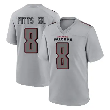 ＃8 Men's Kyle Pitts Sr. Gray Game Atlanta Falcons Atmosphere Fashion Jersey