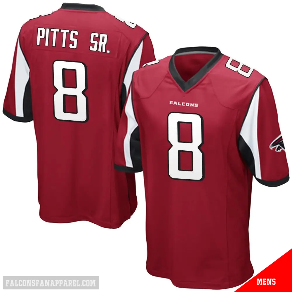 ＃8 Men's Kyle Pitts Sr. Red Game Atlanta Falcons Team Color Jersey