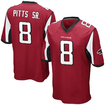 ＃8 Men's Kyle Pitts Sr. Red Game Atlanta Falcons Team Color Jersey