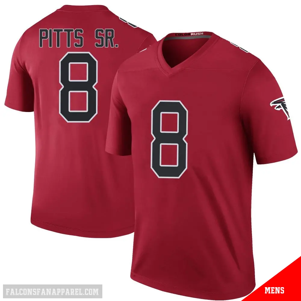 ＃8 Men's Kyle Pitts Sr. Red Legend Atlanta Falcons Color Rush Jersey
