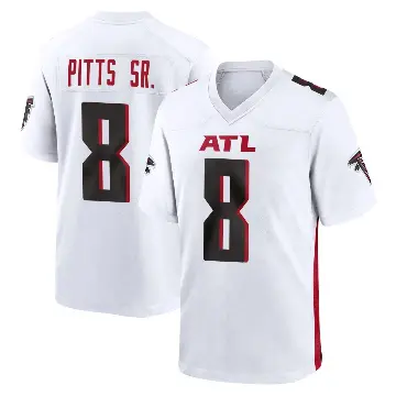 ＃8 Men's Kyle Pitts Sr. White Game Atlanta Falcons Jersey
