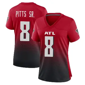 ＃8 Women's Kyle Pitts Sr. Red Game Atlanta Falcons 2nd Alternate Jersey