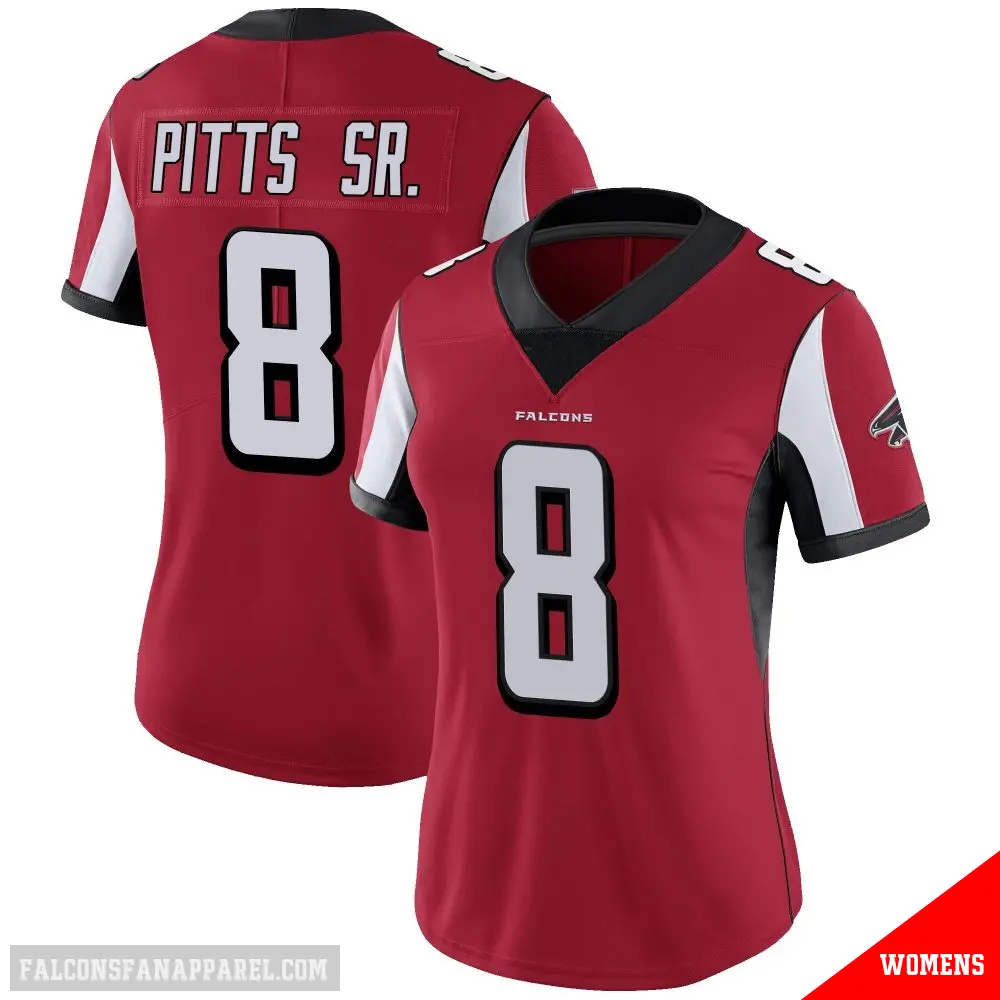 ＃8 Women's Kyle Pitts Sr. Red Limited Atlanta Falcons Team Color Vapor Untouchable Jersey
