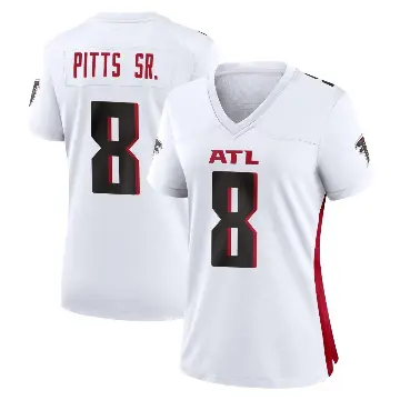 ＃8 Women's Kyle Pitts Sr. White Game Atlanta Falcons Jersey
