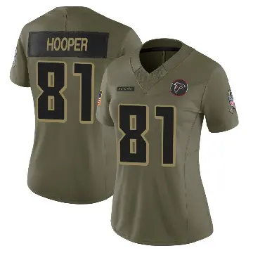 ＃81 Women's Austin Hooper Olive Limited Atlanta Falcons 2025 Salute to Service Jersey